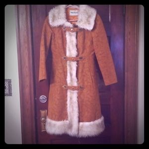 Faux fur trimmed coat